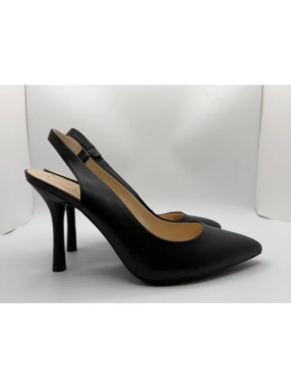 Jessica Simpson Hamya Classic Slingback Pumps Black Leather Women Size 9.5M